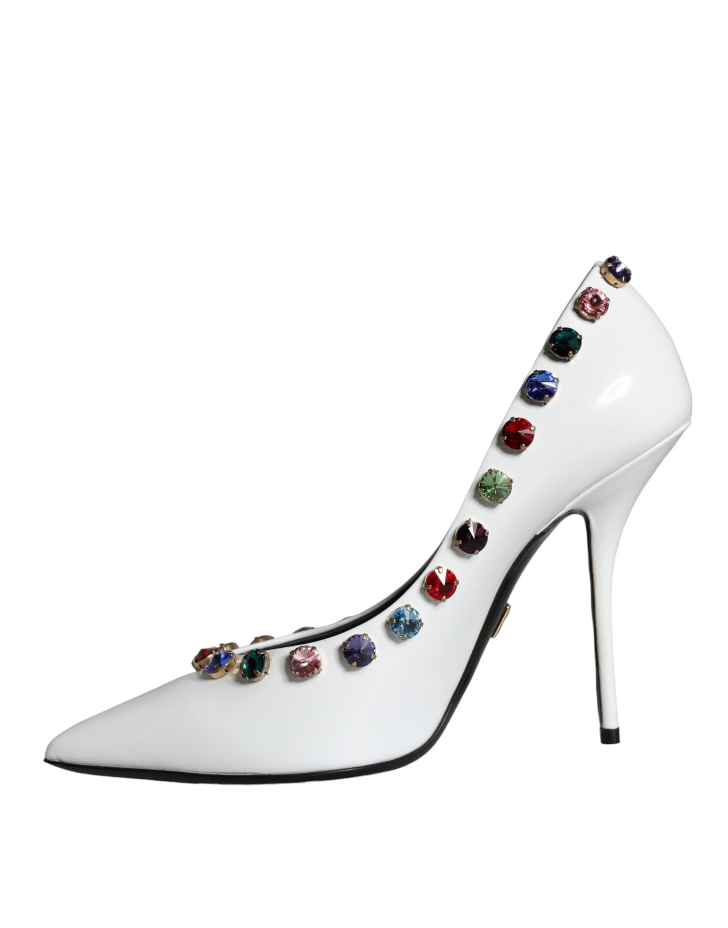 Escarpins à talons hauts Dolce &amp; Gabbana en cuir blanc avec cristaux
