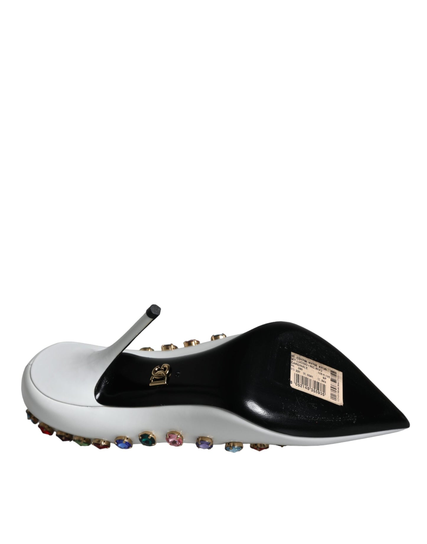 Escarpins à talons hauts Dolce &amp; Gabbana en cuir blanc avec cristaux