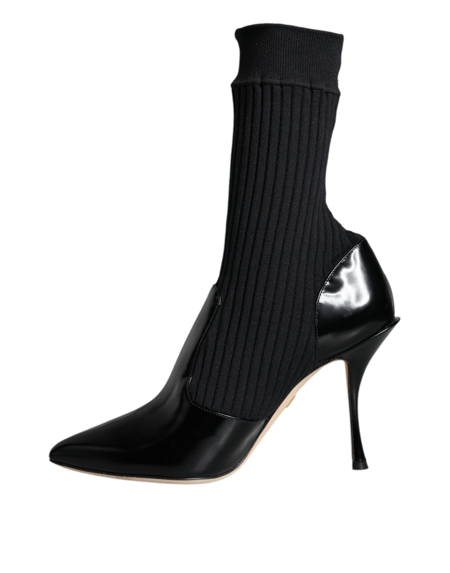 Dolce &amp; Gabbana - Bottines, chaussettes et talons aiguilles extensibles noirs