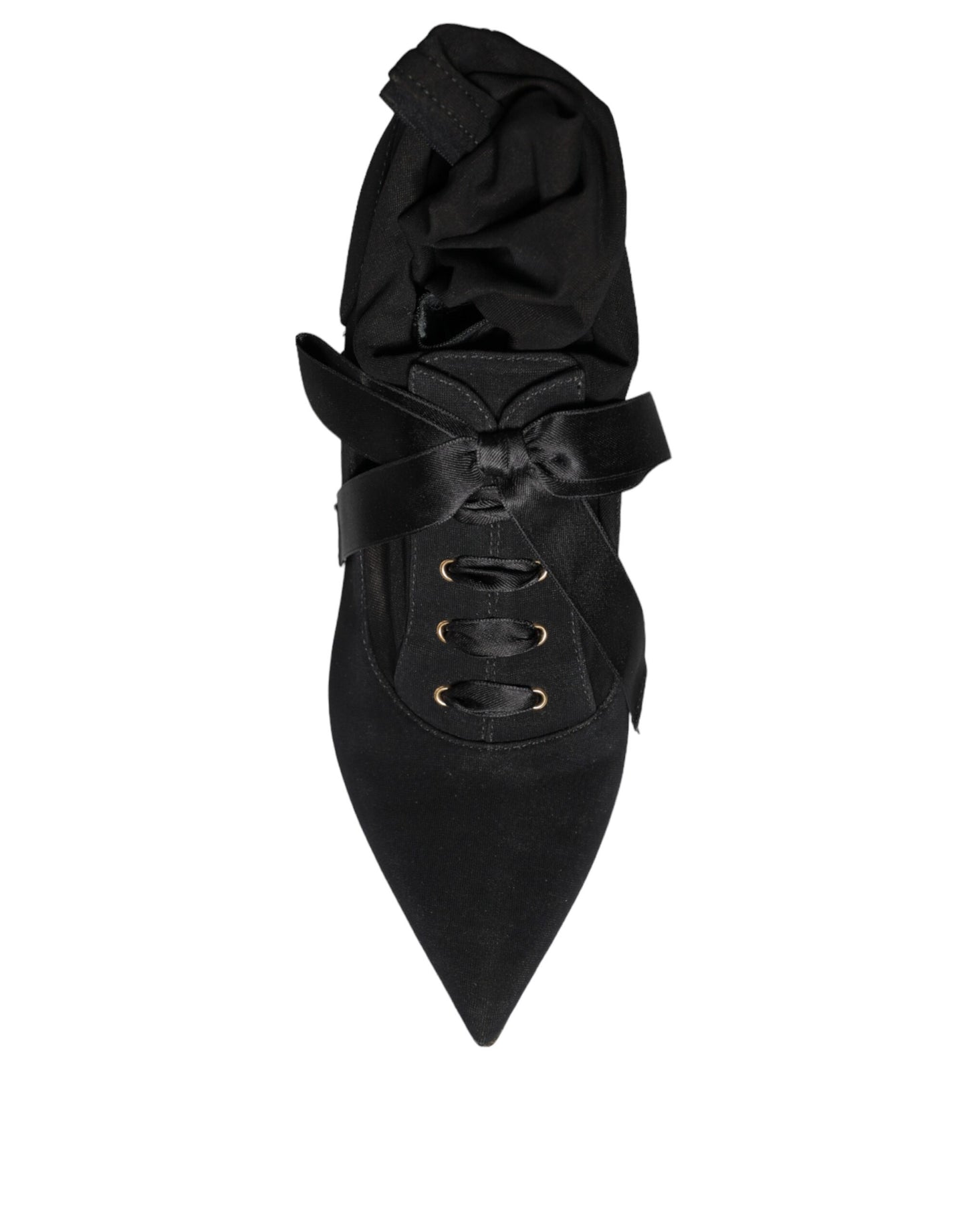 Bottes mi-mollet noires à talons aiguilles Dolce &amp; Gabbana