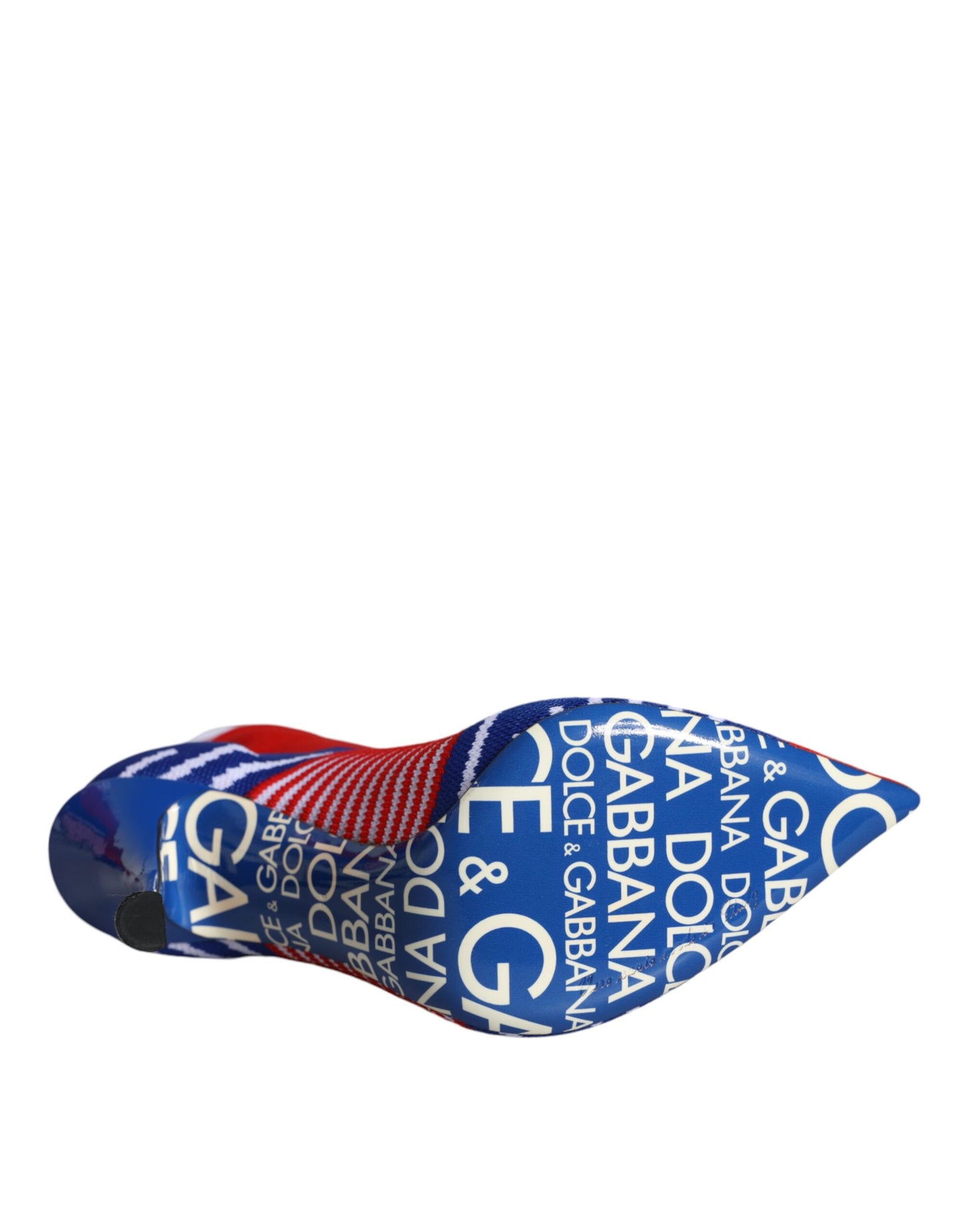 Bottines extensibles style chaussettes Dolce &amp; Gabbana rouges et bleues avec logo