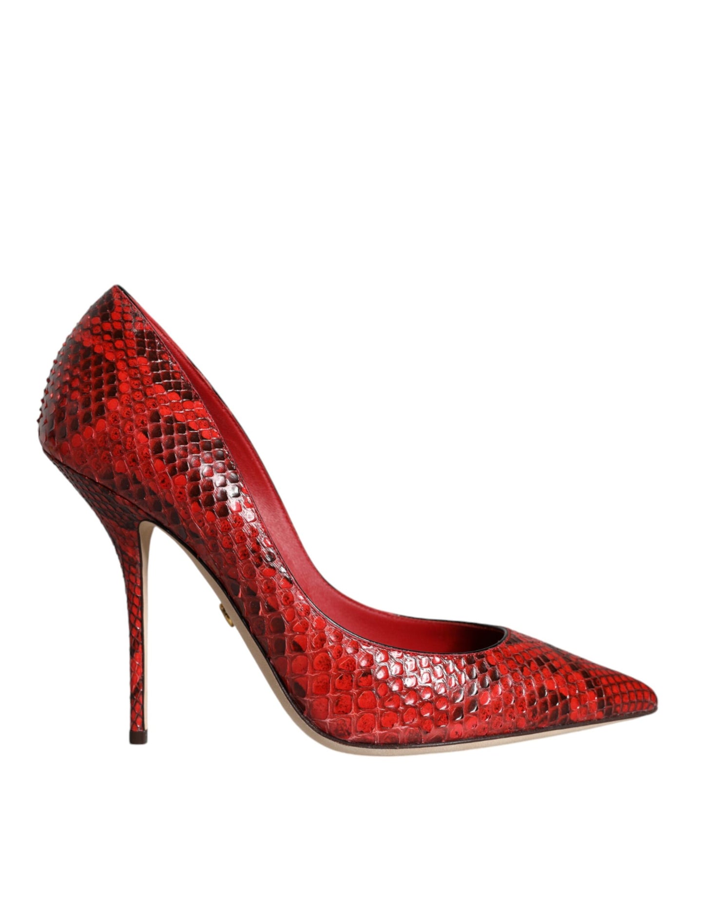 Escarpins à talons aiguilles en cuir rouge Dolce &amp; Gabbana