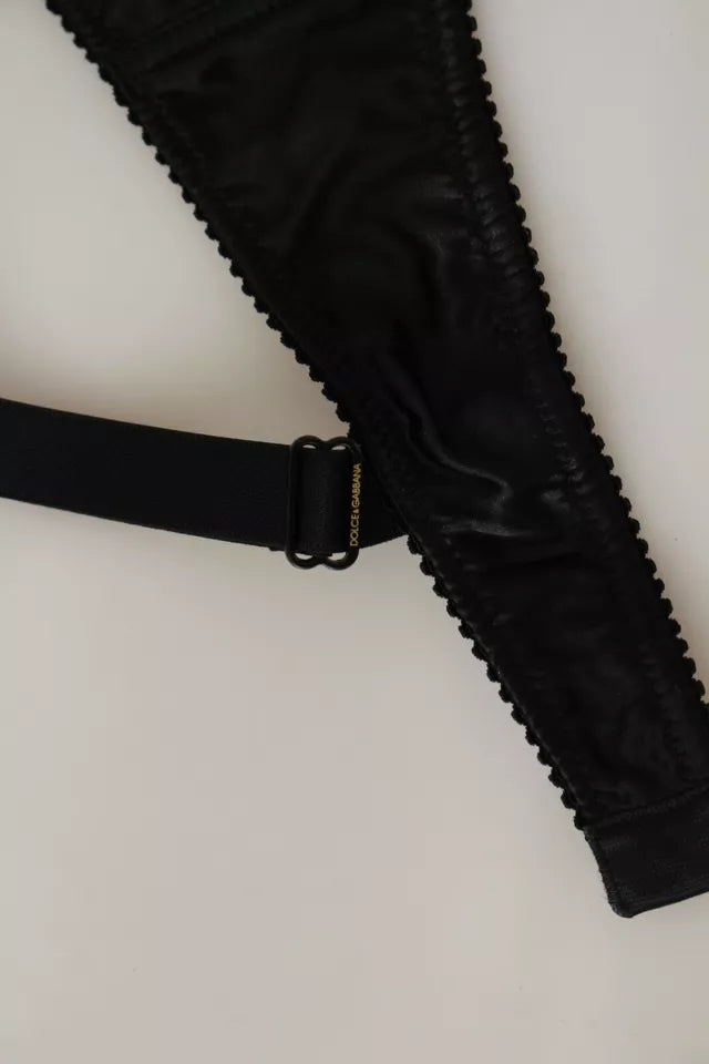 Soutien-gorge balconnet en dentelle de soie noire Dolce &amp; Gabbana