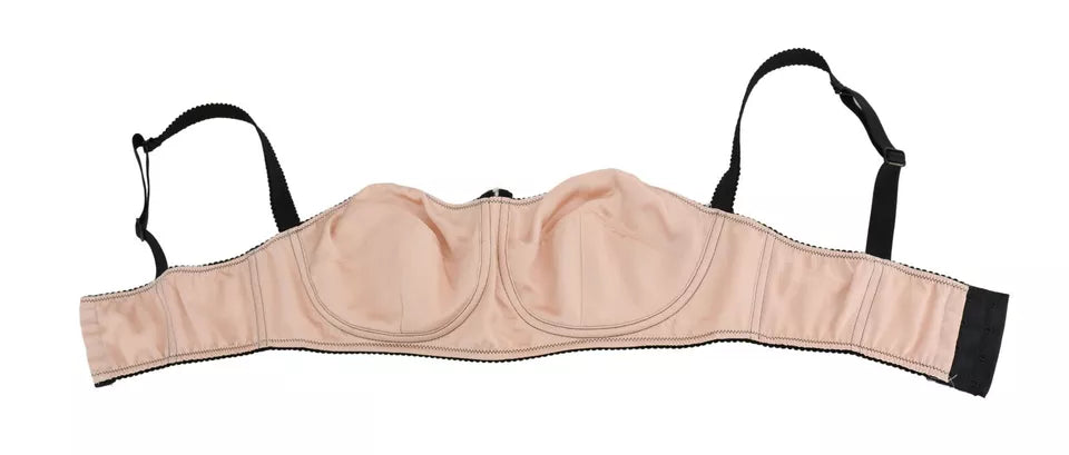 Dolce &amp; Gabbana Soutien-gorge balconnet rose à bretelles noires