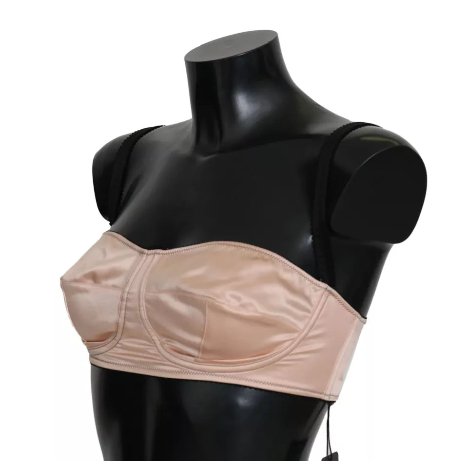 Dolce &amp; Gabbana Soutien-gorge balconnet rose à bretelles noires