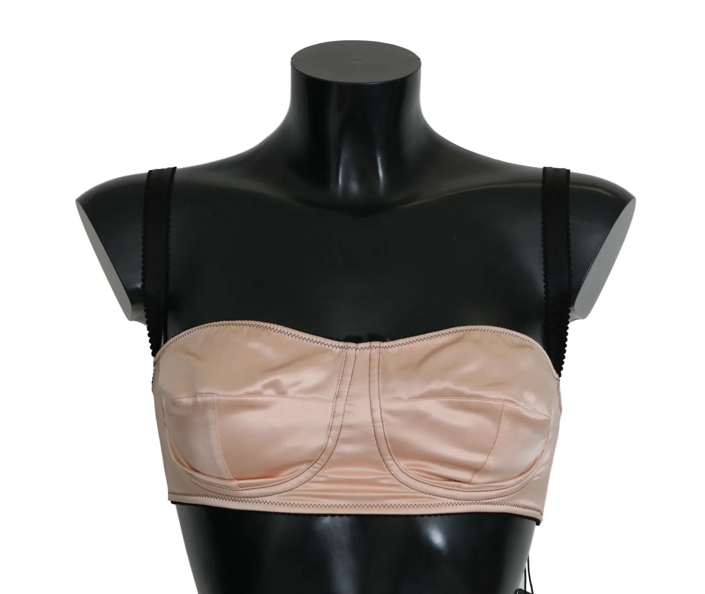 Dolce &amp; Gabbana Soutien-gorge balconnet rose à bretelles noires