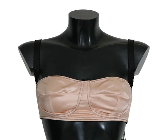 Dolce &amp; Gabbana Soutien-gorge balconnet rose à bretelles noires