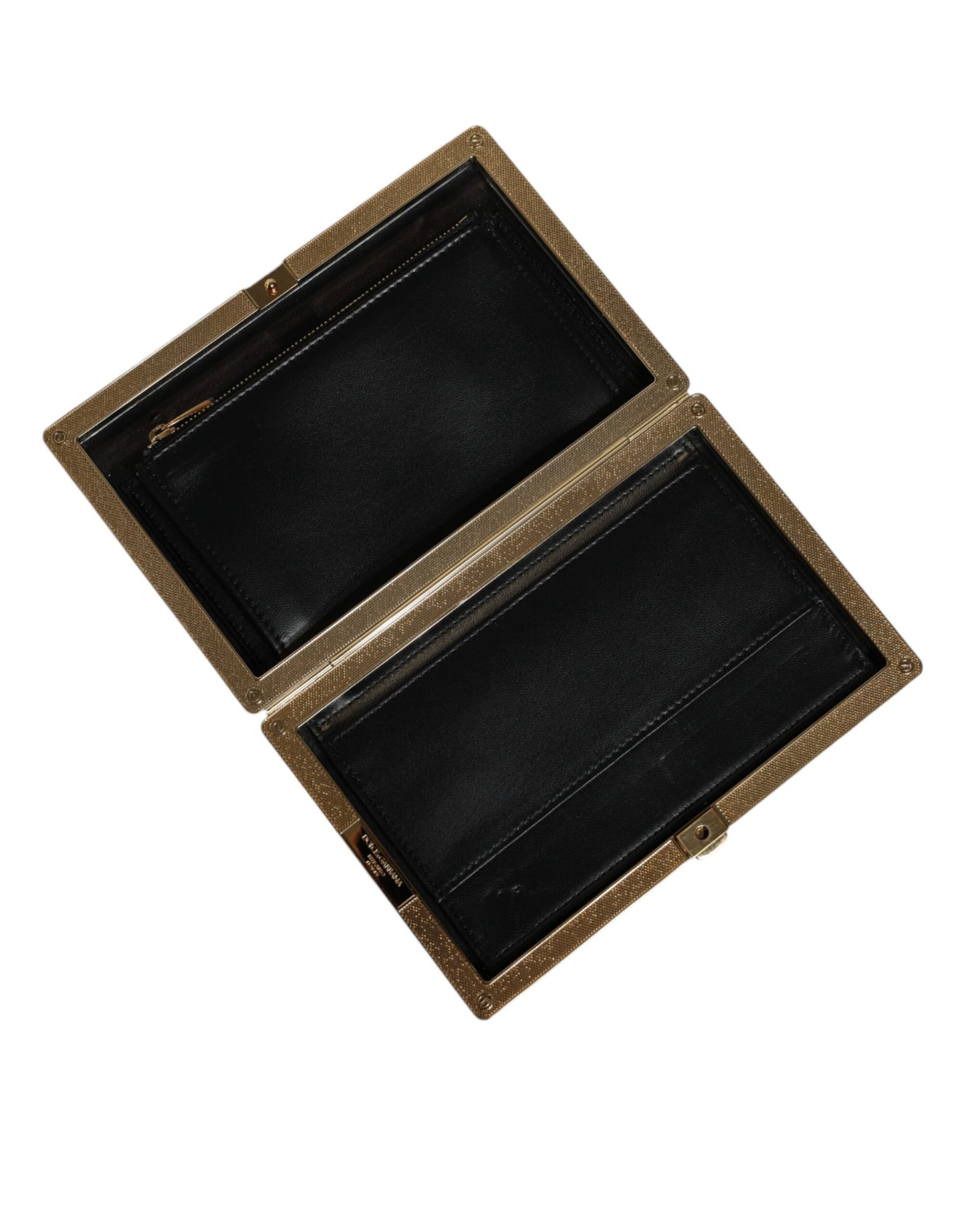 Sac à main de soirée Dolce &amp; Gabbana en cuir blanc avec cadre doré