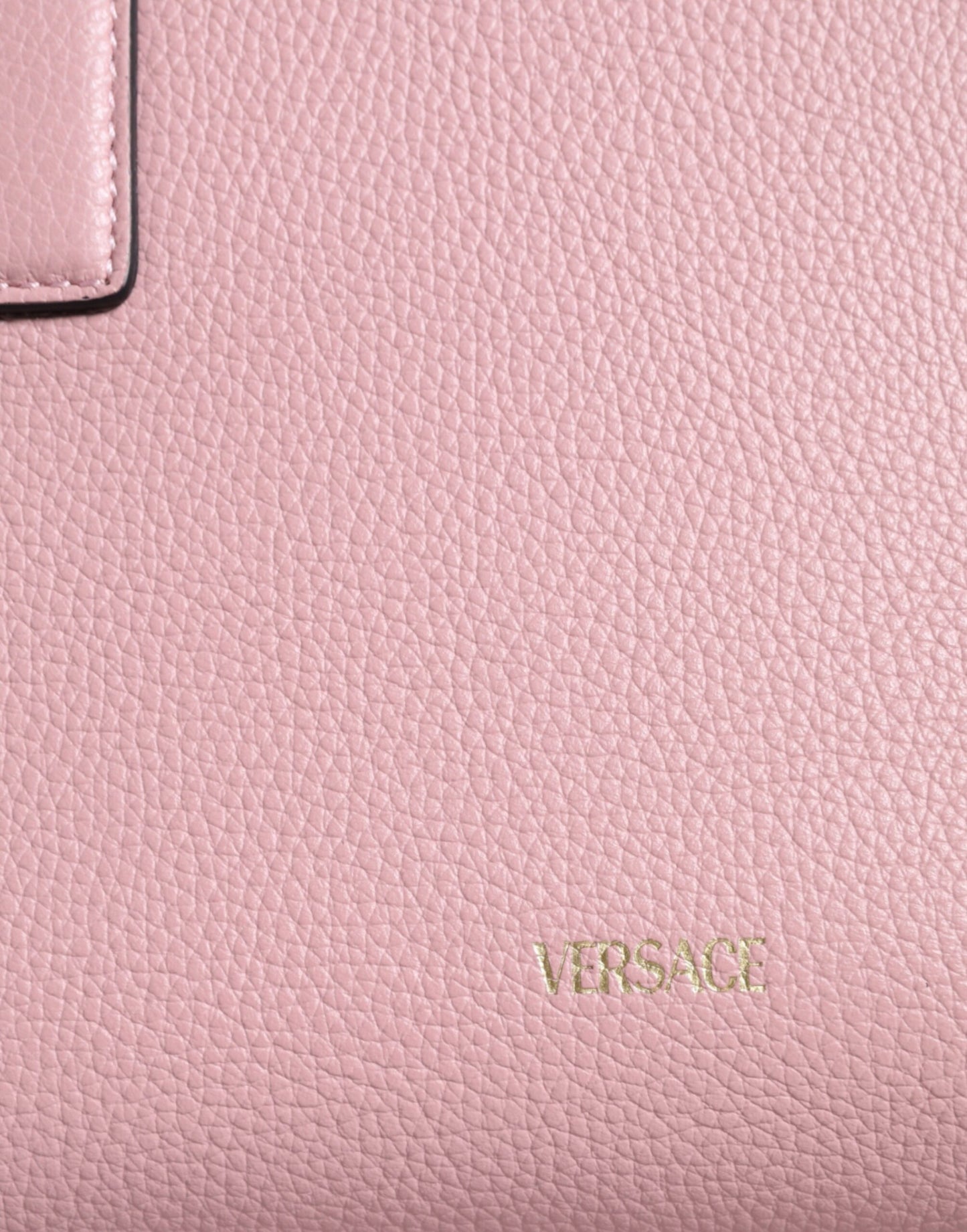 Petit sac bandoulière Versace en cuir de veau grainé rose