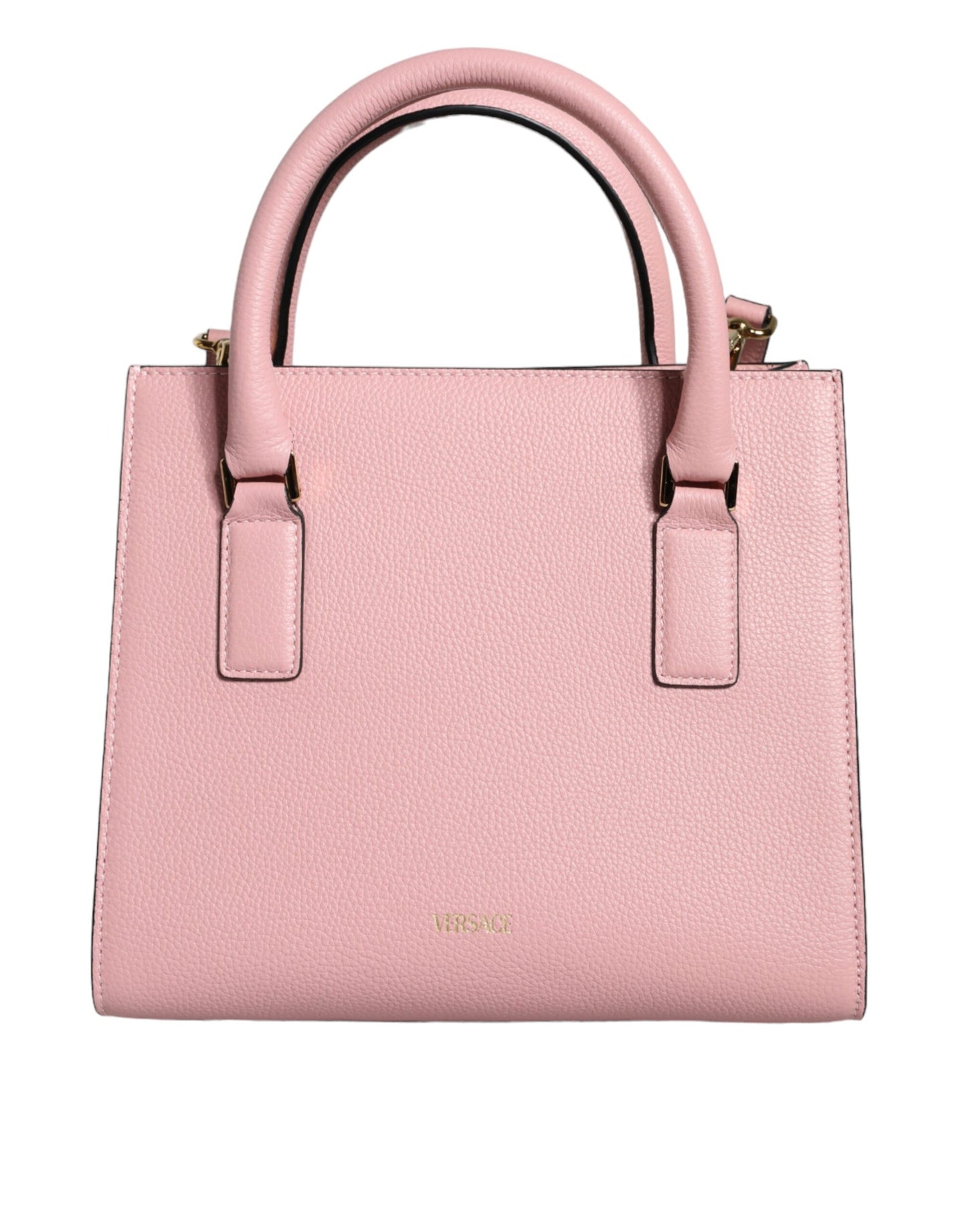 Petit sac bandoulière Versace en cuir de veau grainé rose