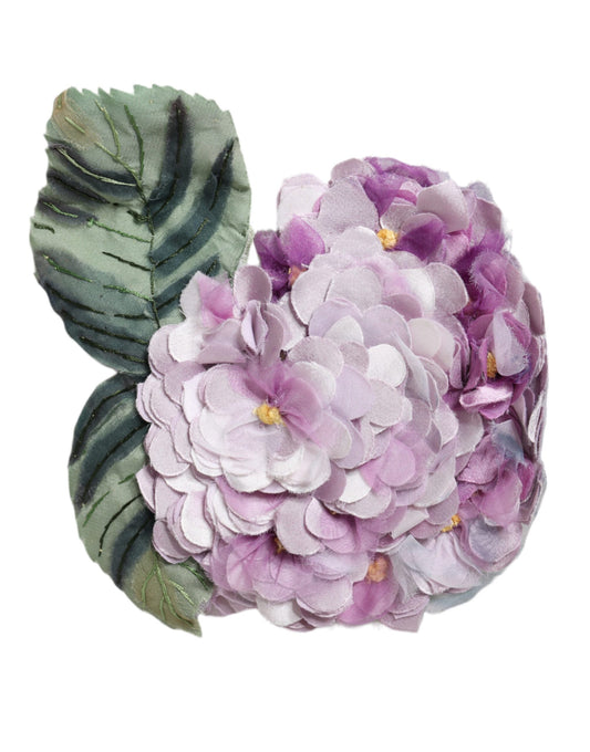 Broche en laiton doré à motif hortensia multicolore Dolce &amp; Gabbana