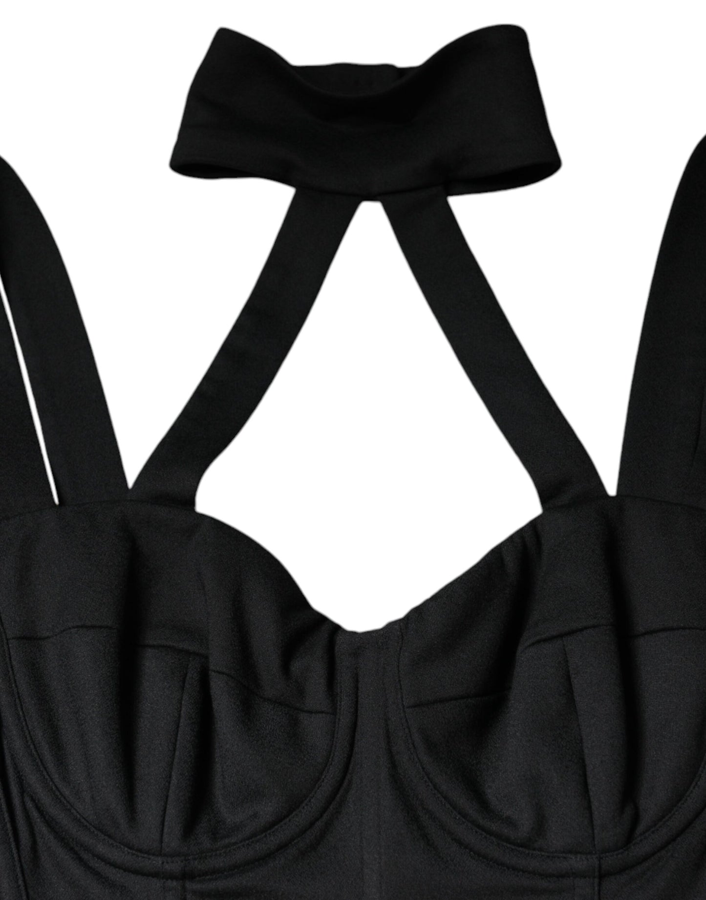 Robe courte moulante noire sans manches à découpes Dolce &amp; Gabbana