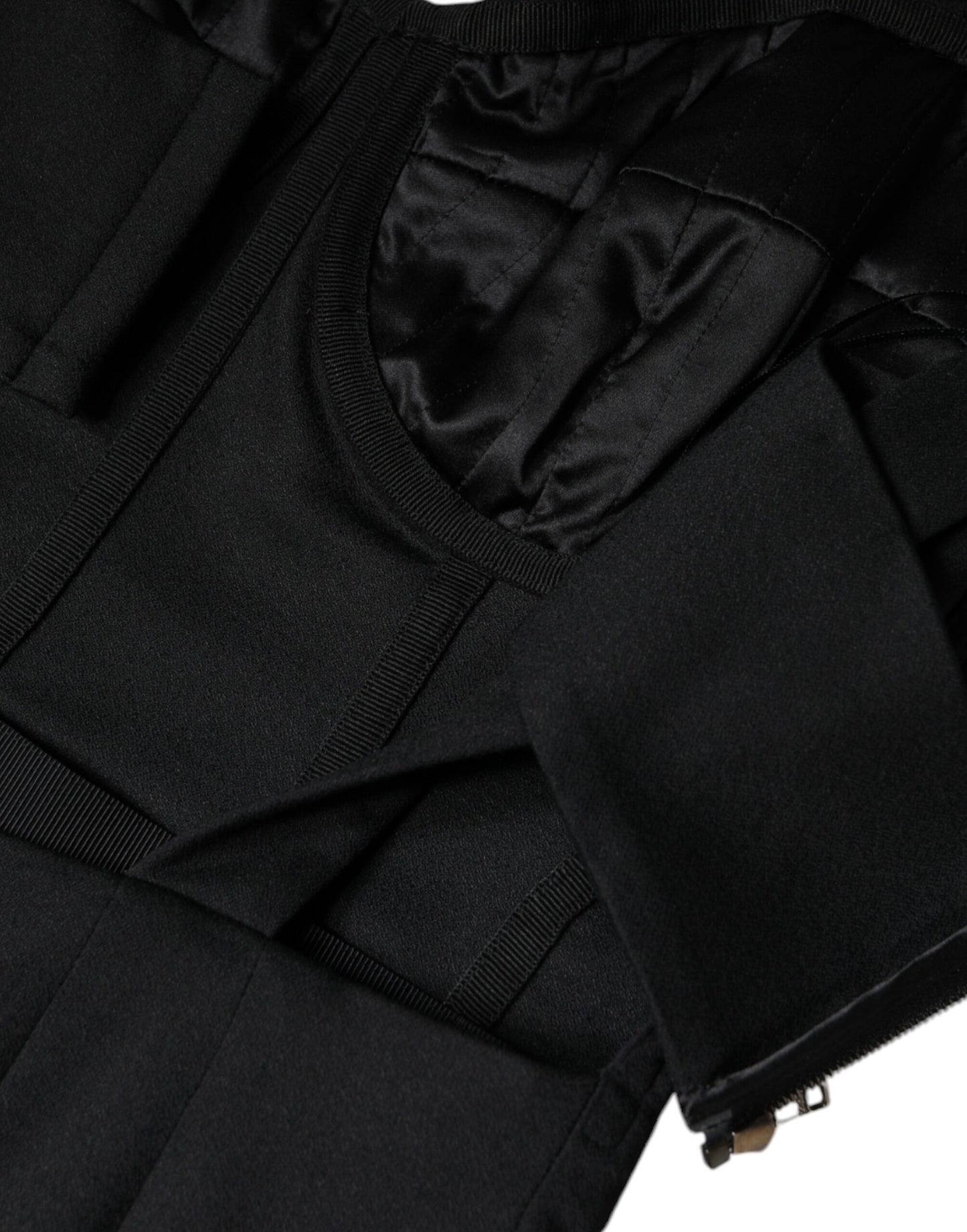 Robe courte moulante noire sans manches à découpes Dolce &amp; Gabbana