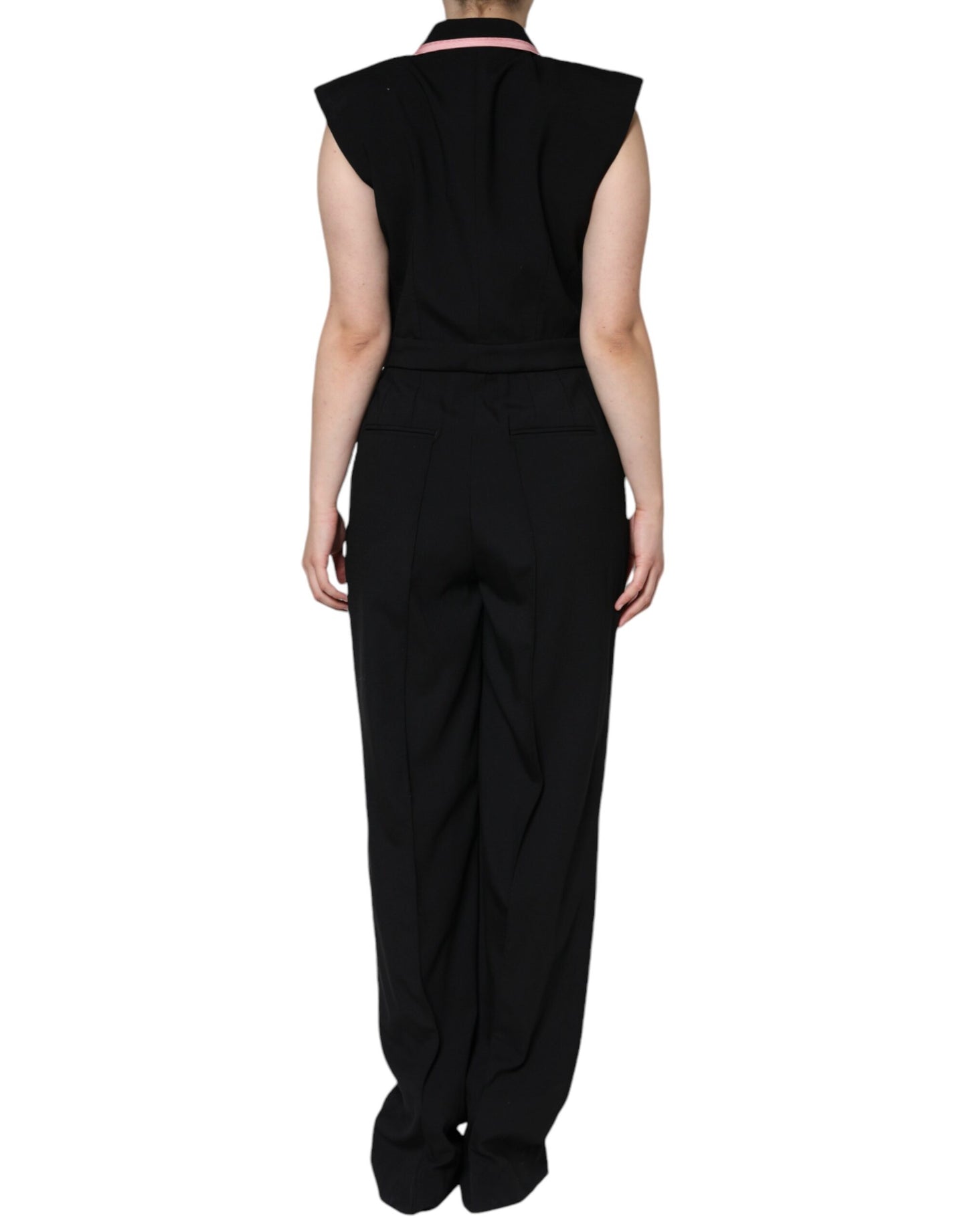 Robe combinaison sans manches en laine mélangée noire Dolce &amp; Gabbana