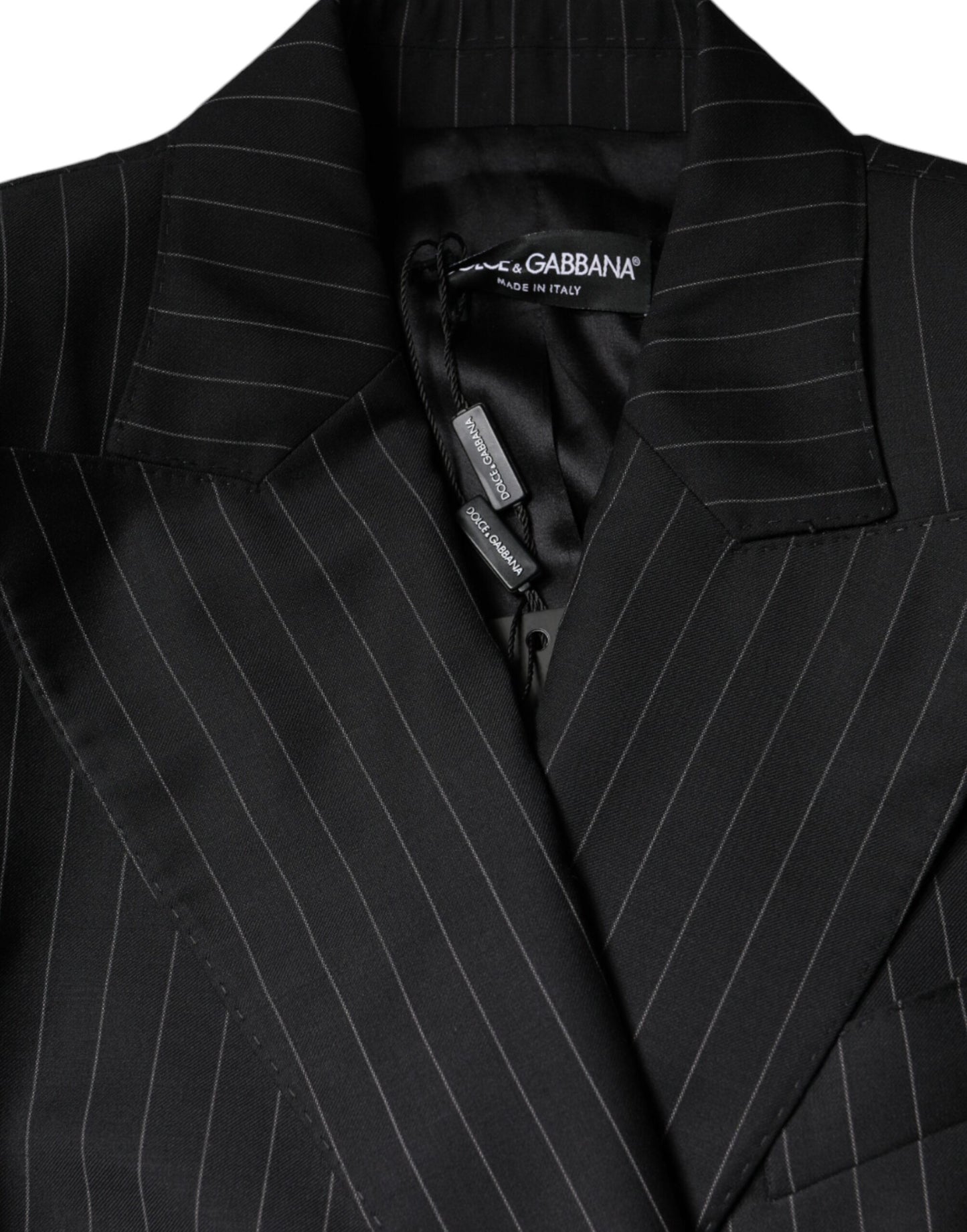 Dolce &amp; Gabbana Veste manteau croisée à rayures noires