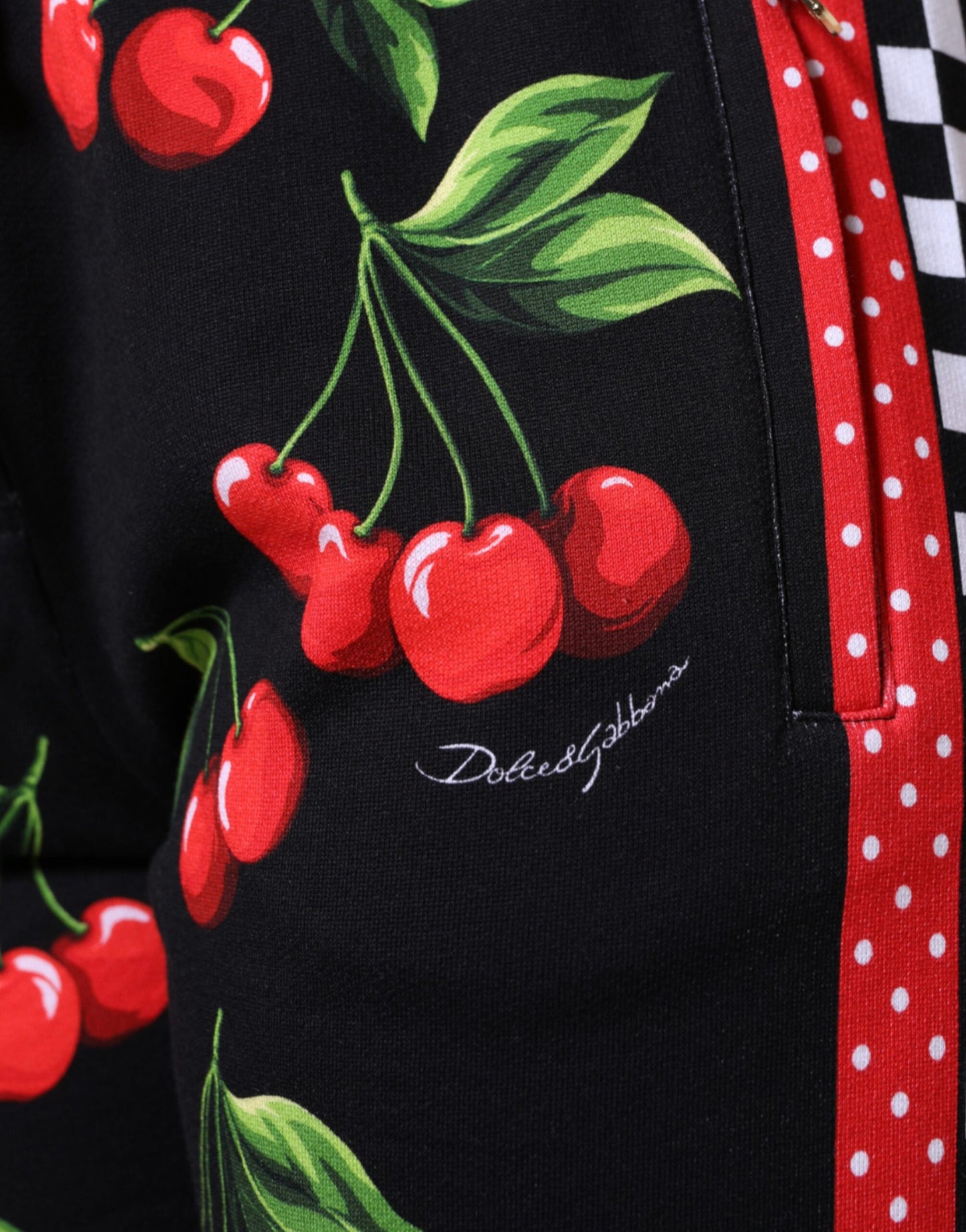 Pantalon de jogging taille moyenne Dolce &amp; Gabbana noir rouge cerise