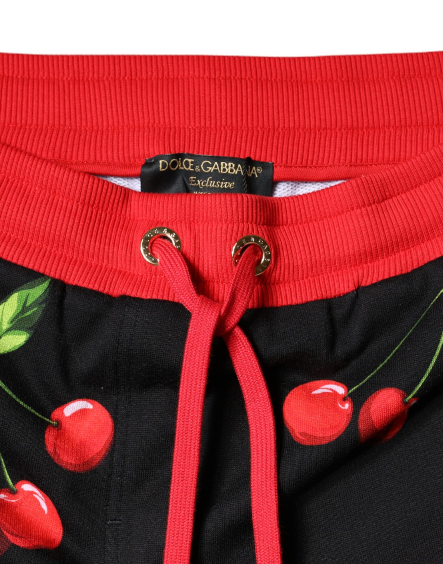 Pantalon de jogging taille moyenne Dolce &amp; Gabbana noir rouge cerise
