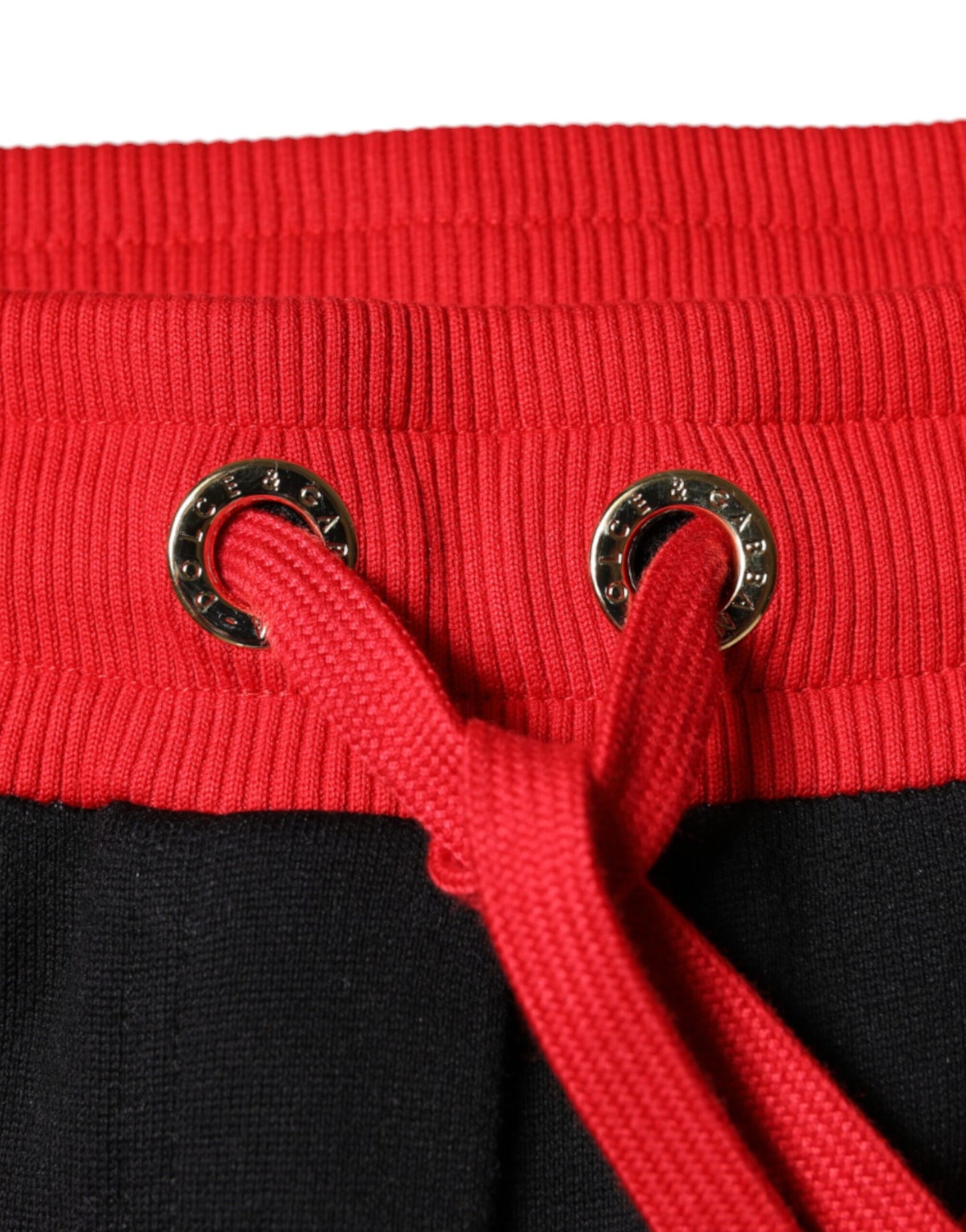 Pantalon de jogging taille moyenne Dolce &amp; Gabbana noir rouge cerise