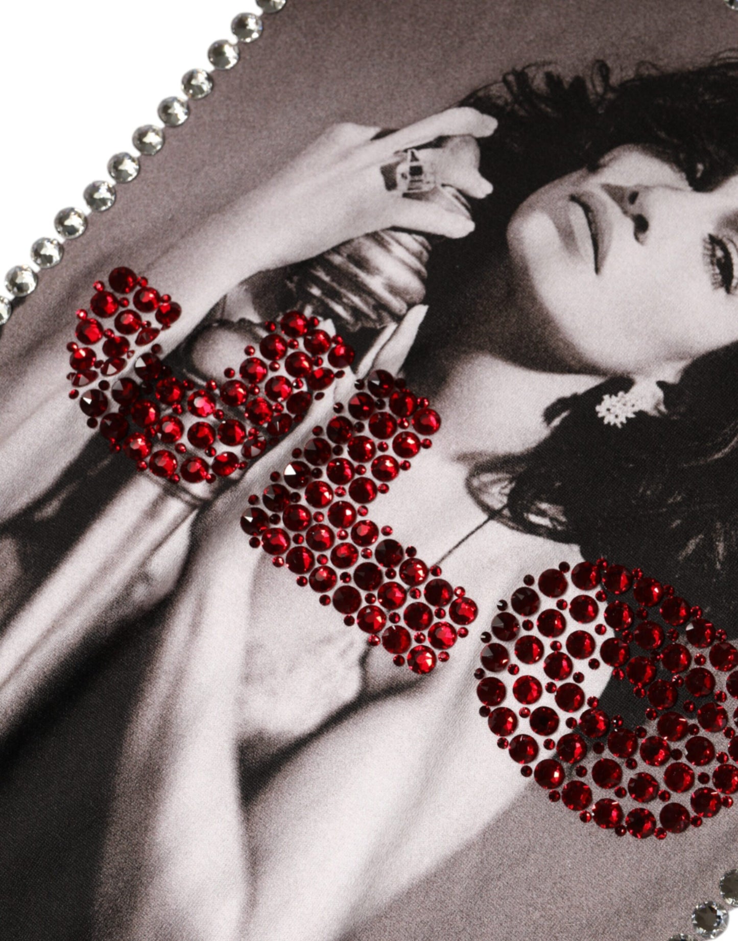 T-shirt imprimé orné de cristaux blancs Dolce &amp; Gabbana