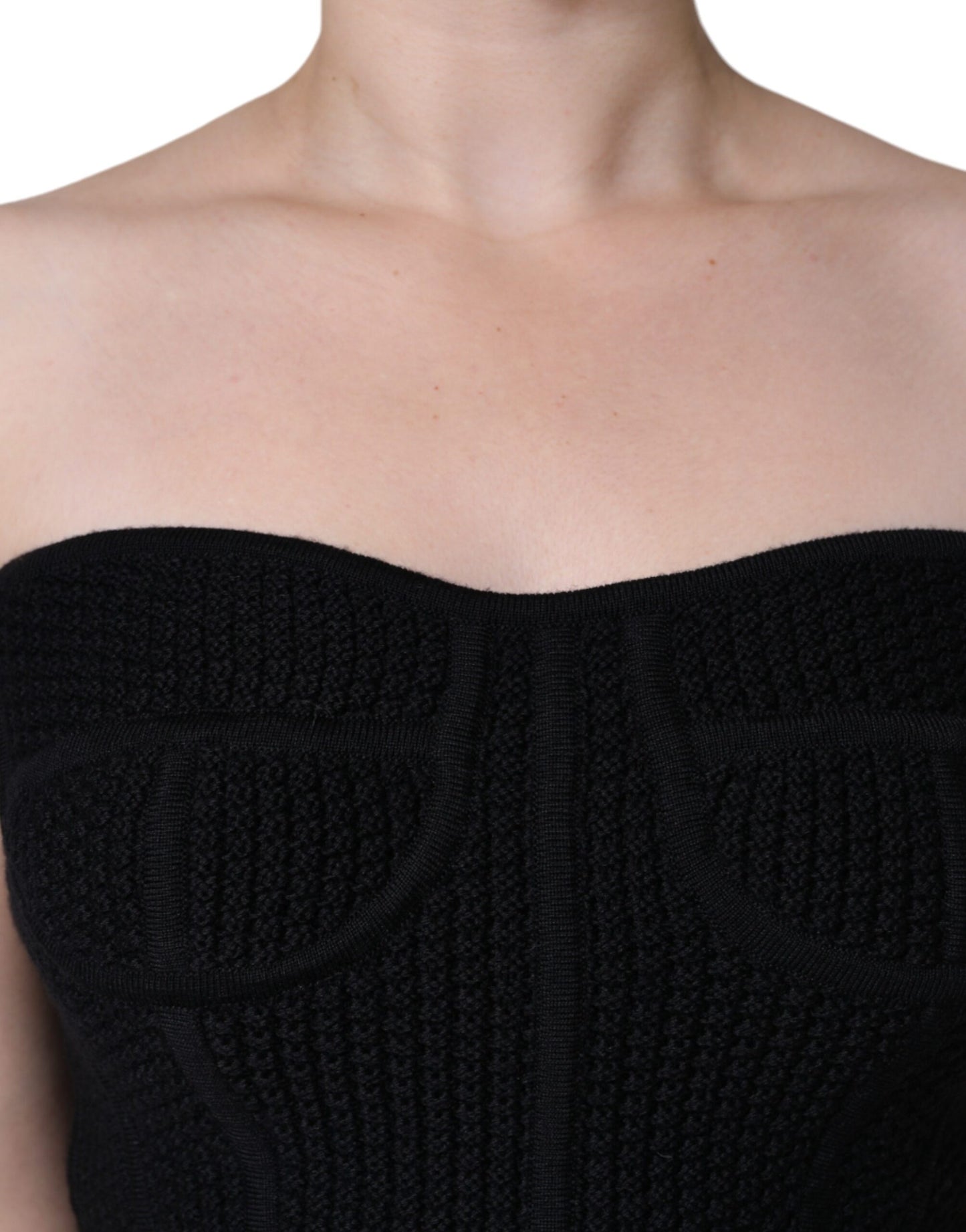 Dolce &amp; Gabbana Haut bustier noir sans manches style corset