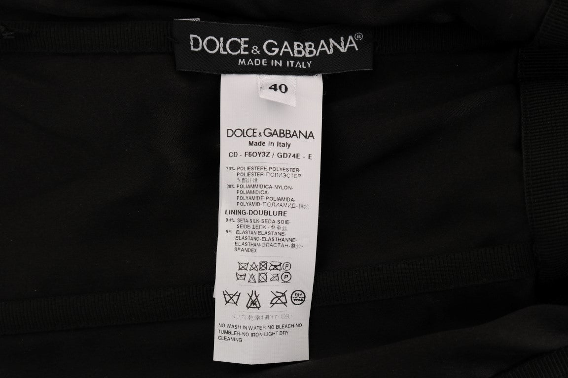 Robe droite à paillettes noires et rouges Dolce &amp; Gabbana