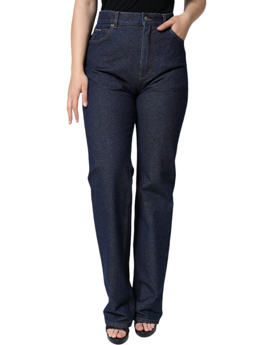 Jean droit en denim stretch bleu foncé Dolce &amp; Gabbana