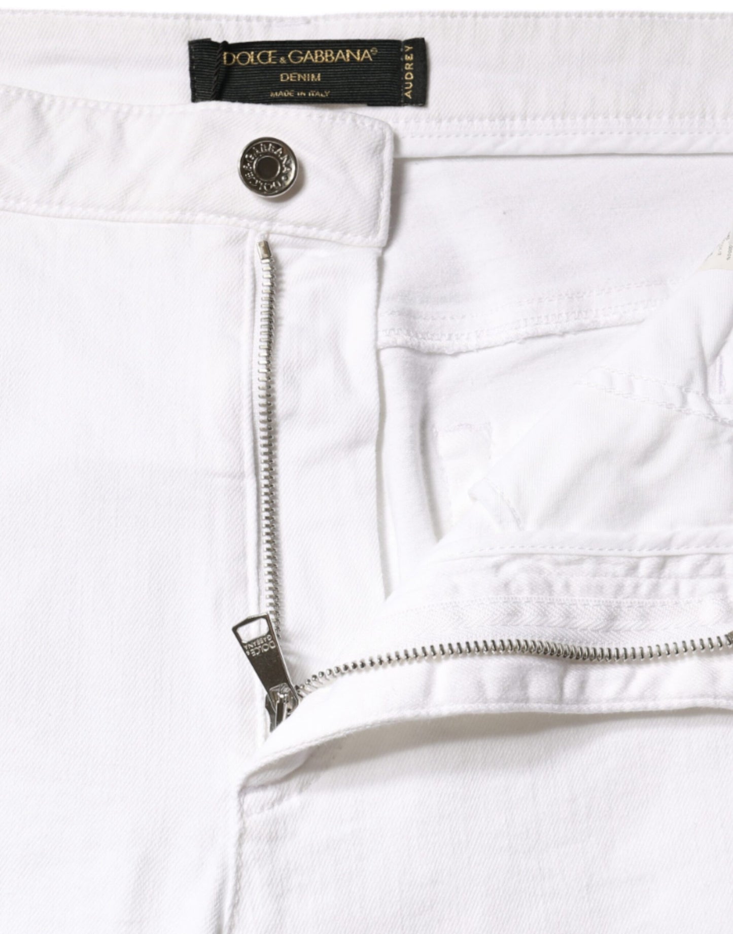 Dolce &amp; Gabbana – AUDREY – Enge Jeans aus weißem Baumwollstretch