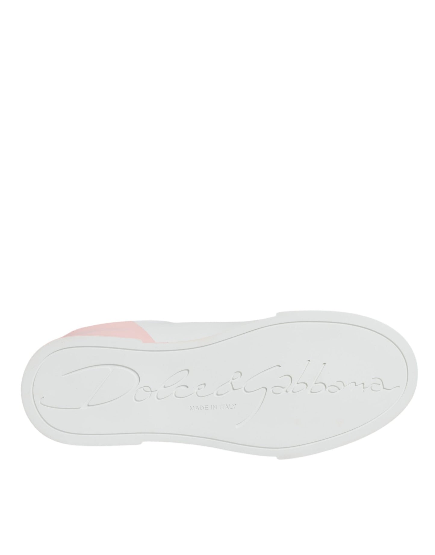 Dolce &amp; Gabbana Weiß Rosa Portofino Low Top Sneakers Schuhe