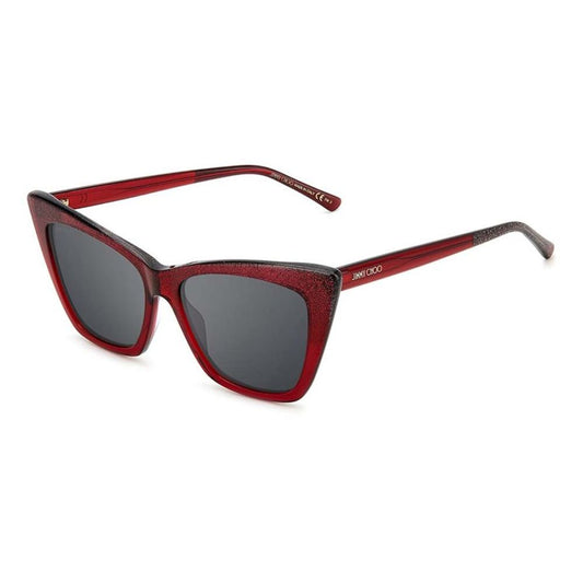 Lunettes de soleil Jimmy Choo en acétate rouge