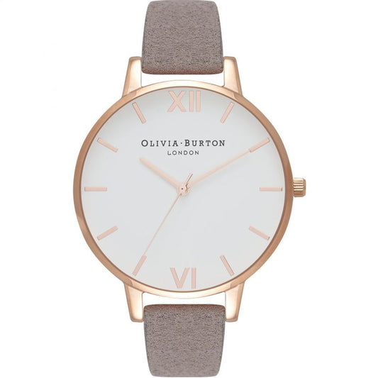 Olivia Burton Gray Artificial Leather Dress Watch