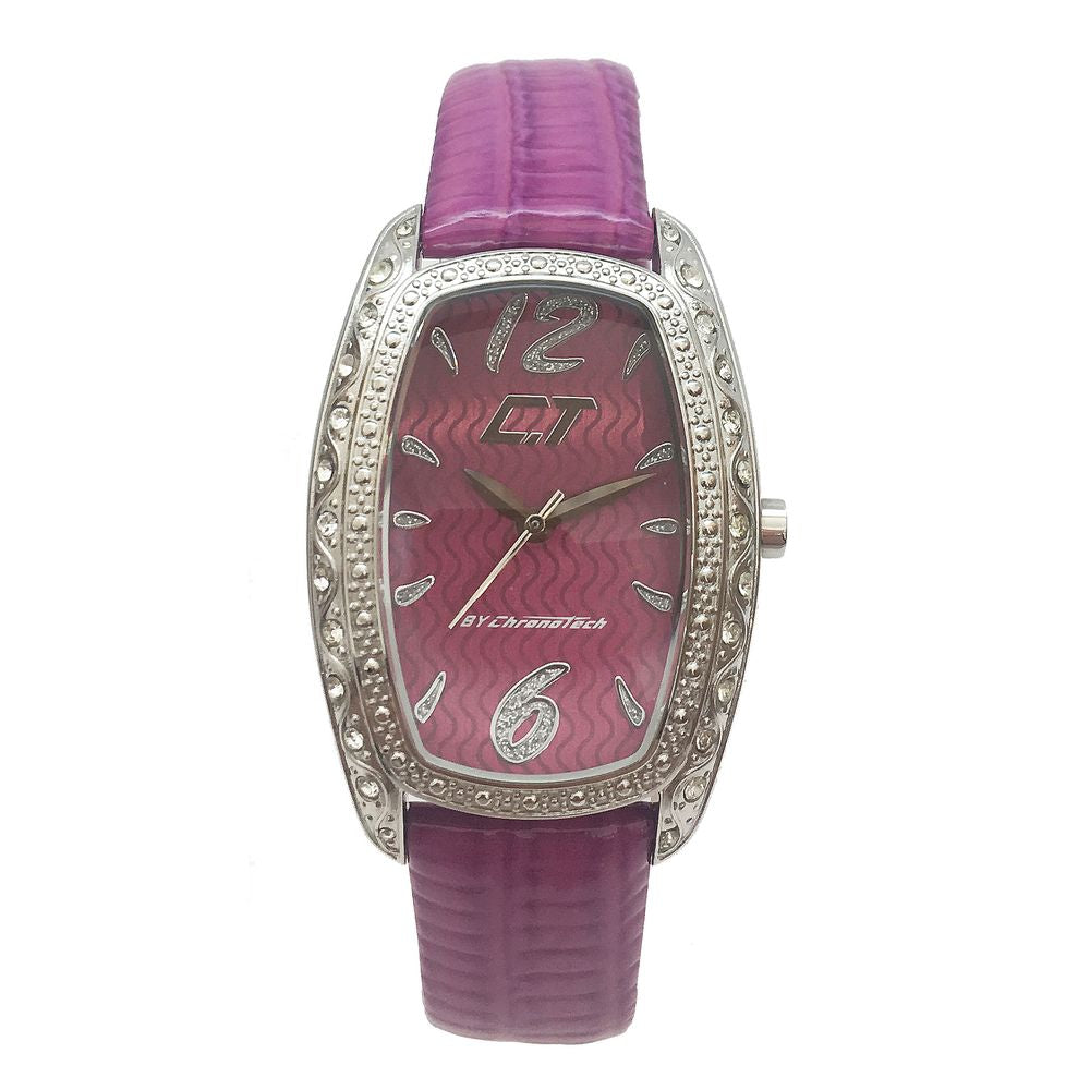 Montre Chronotech en cuir violet