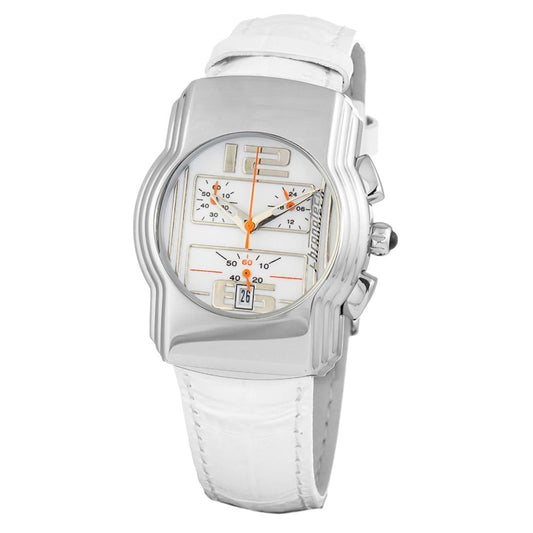 Chronotech White Leather Dress Watch
