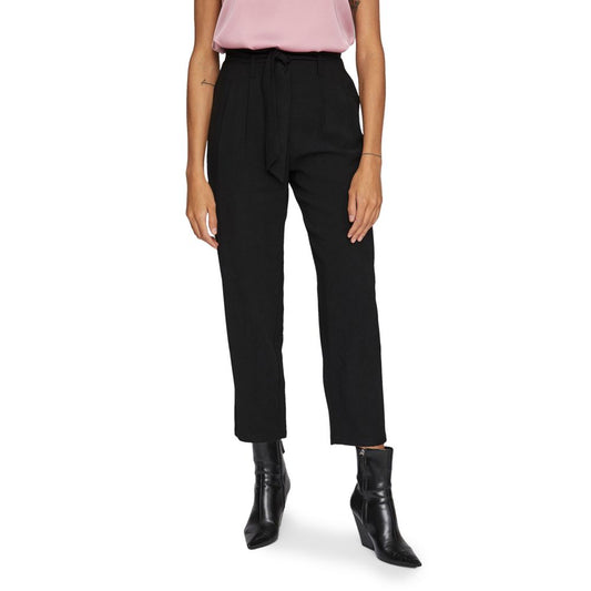 Pantalon court en viscose noire Vila Clothes
