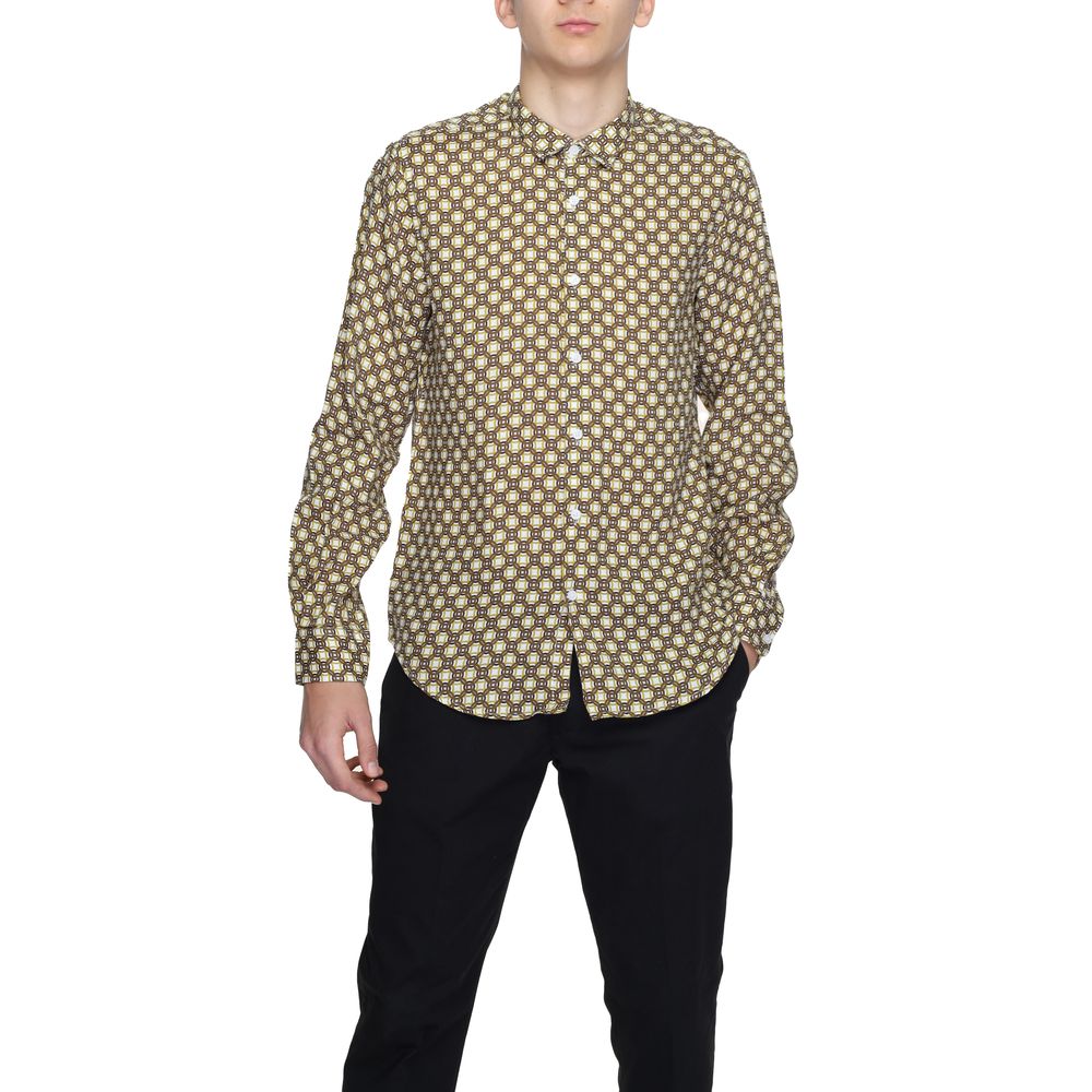 Gianni Lupo Beige Linen Pattern Shirt