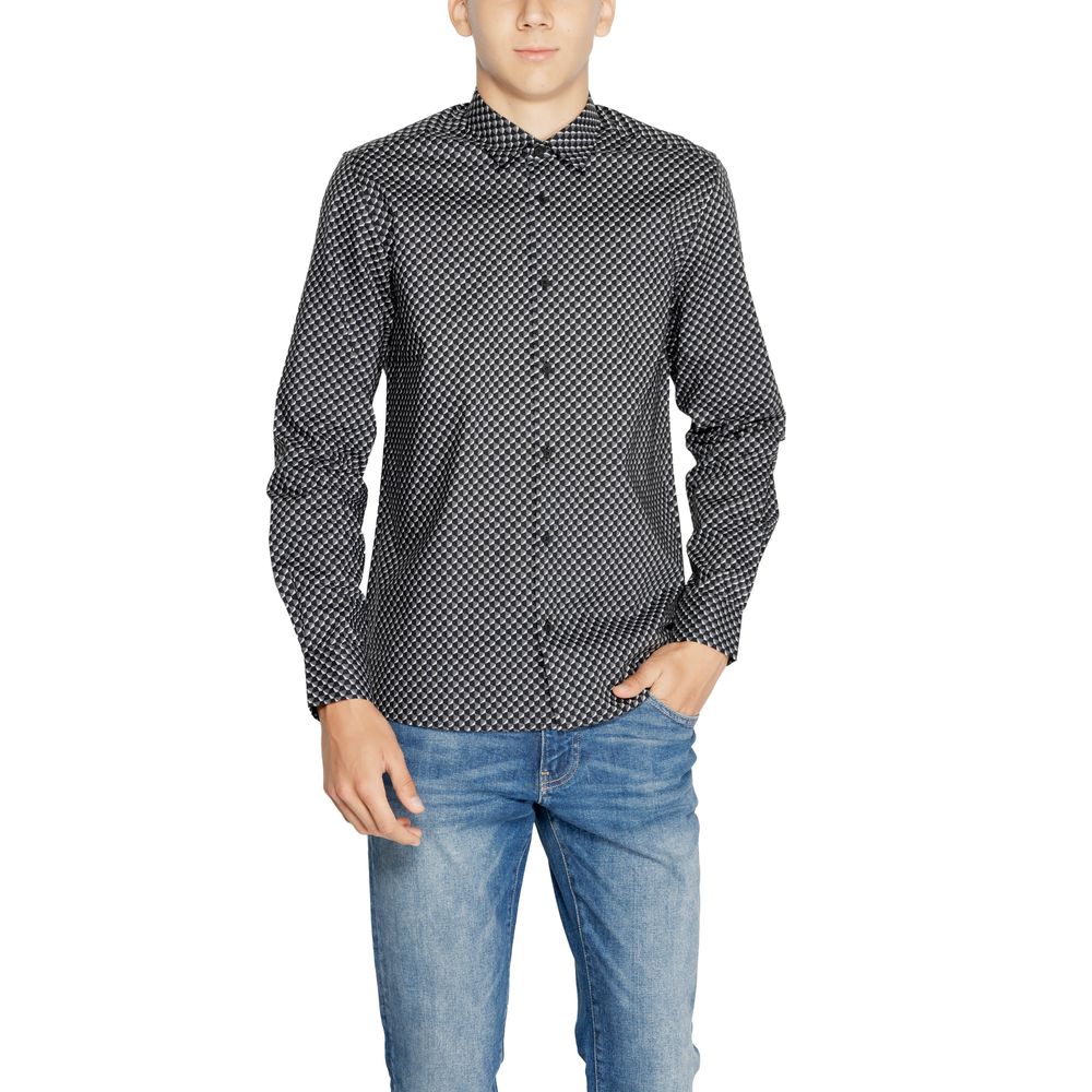 Antony Morato Gray Cotton Pattern Shirt