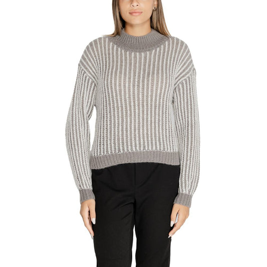 Pull gris en polyester Jacqueline De Yong