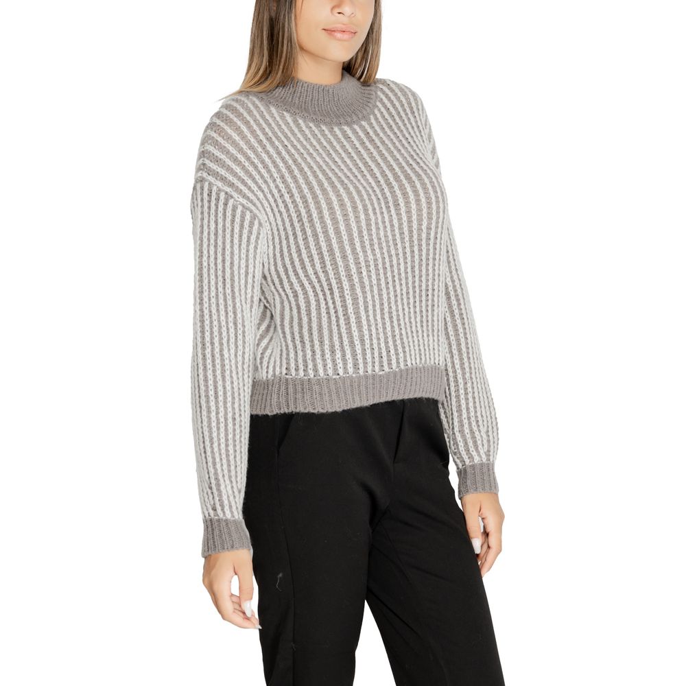 Pull gris en polyester Jacqueline De Yong