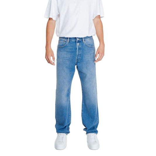 Replay Blue Cotton Relaxed Fit Jeans