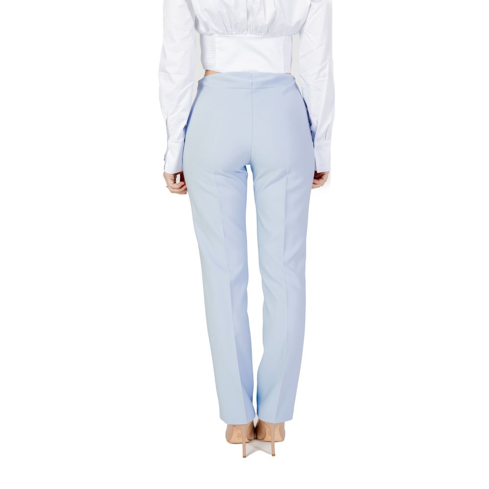 Sandro Ferrone Blue Polyester Dress Pants