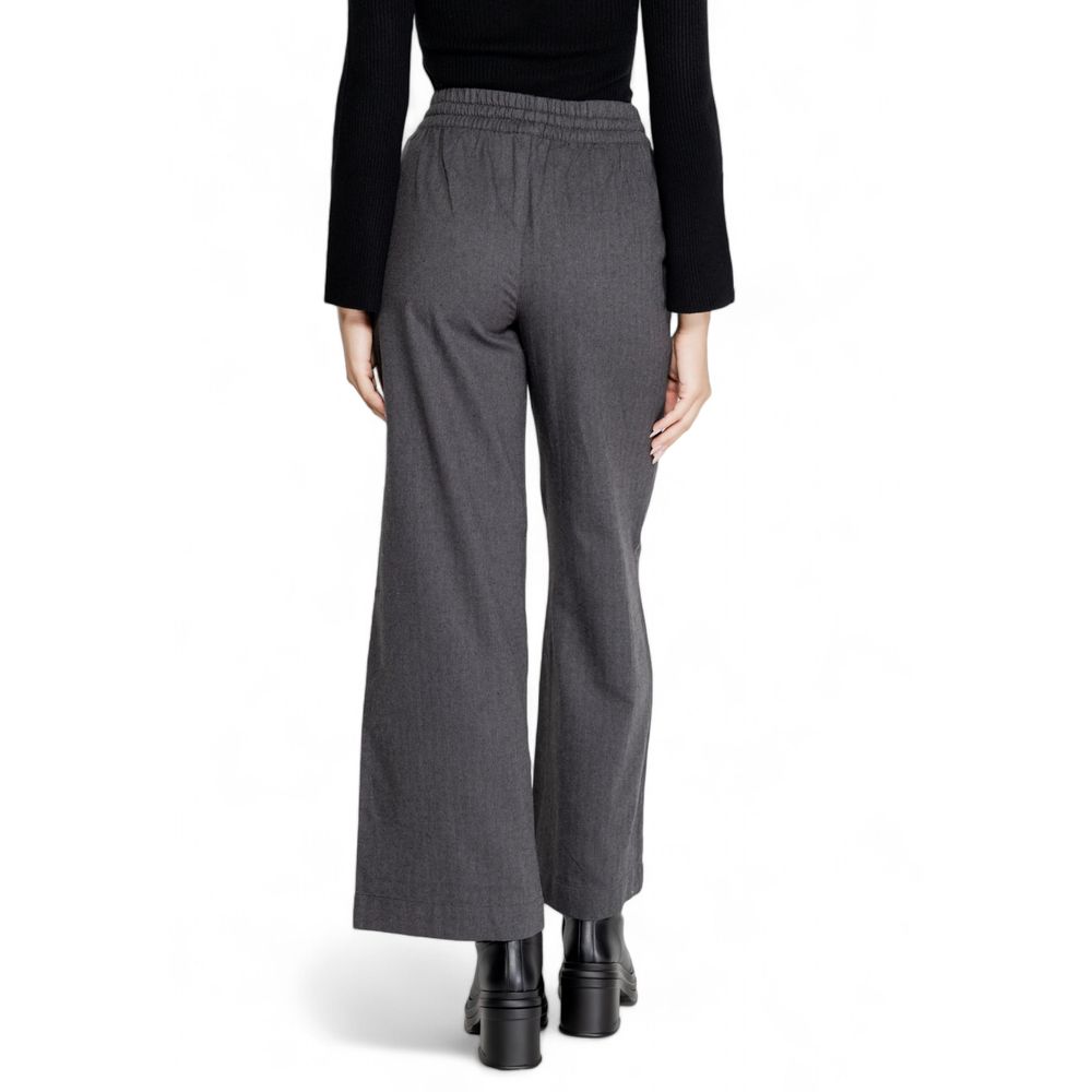 Pantalon en coton gris Jacqueline De Yong
