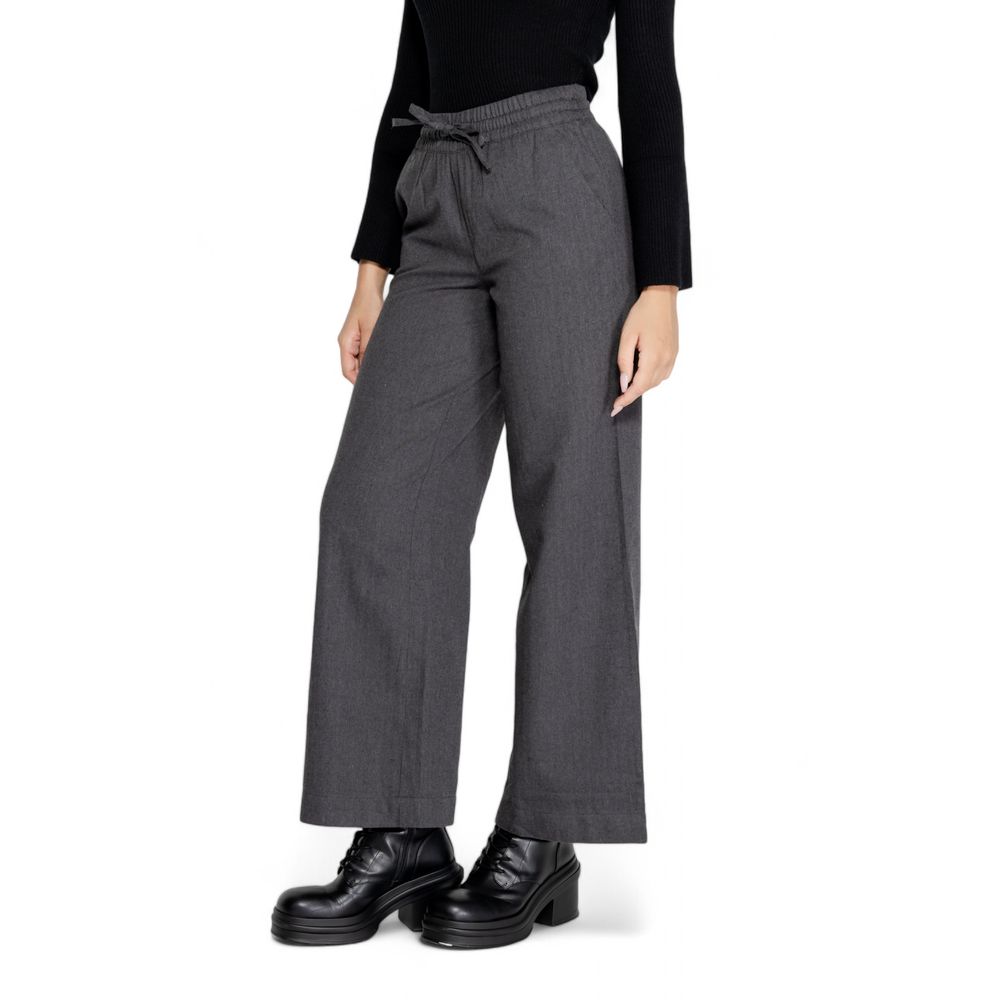 Pantalon en coton gris Jacqueline De Yong