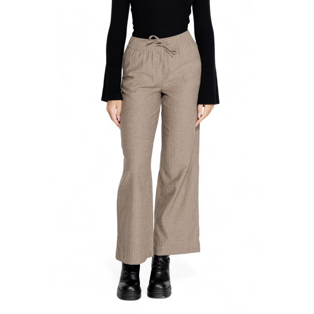 Pantalon en coton marron Jacqueline De Yong