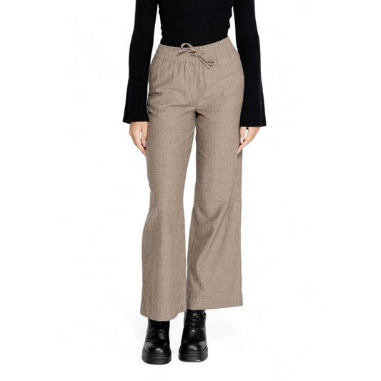 Pantalon en coton marron Jacqueline De Yong
