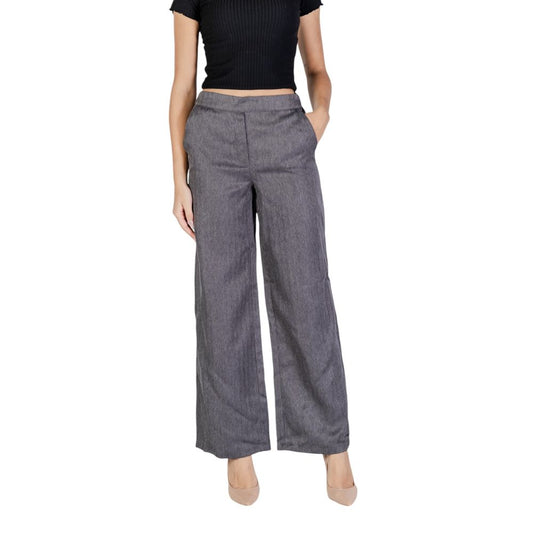 Pantalon en polyester gris Jacqueline De Yong