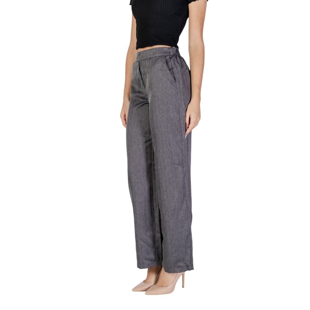 Pantalon en polyester gris Jacqueline De Yong