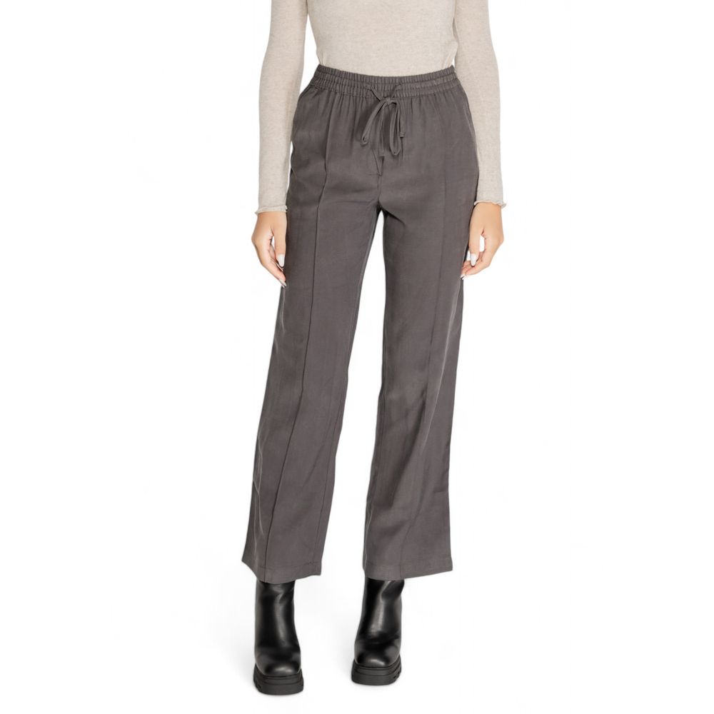 Pantalon en viscose gris Jacqueline De Yong