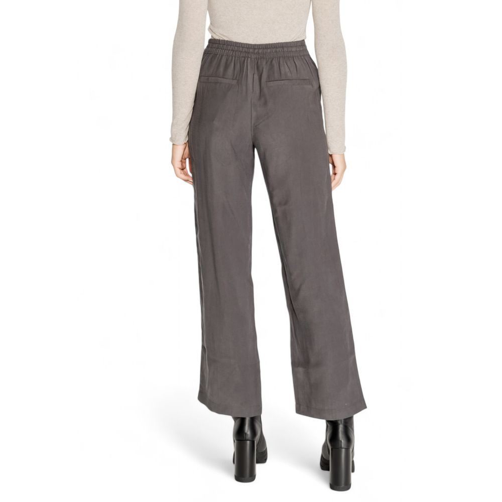 Pantalon en viscose gris Jacqueline De Yong