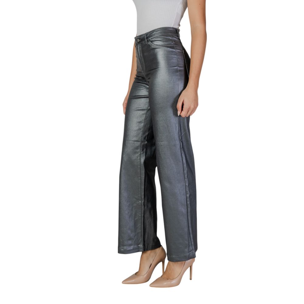 Pantalon en viscose argentée Jacqueline De Yong