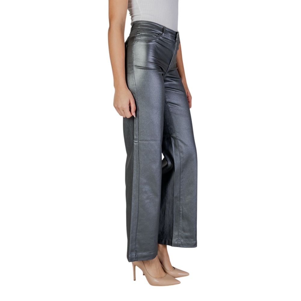 Pantalon en viscose argentée Jacqueline De Yong