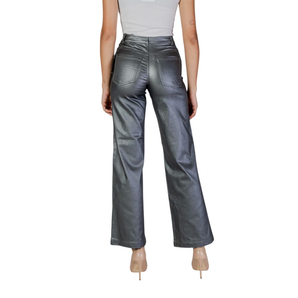 Pantalon en viscose argentée Jacqueline De Yong
